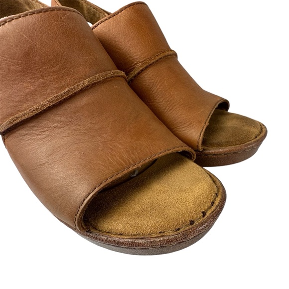 BORN Brown Leather Clog Heeled Open Toe Sandals SIZE 8 - Picture 8 of 13